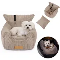 Dogeste Hundeautositz personalisiert mit Namen für Rückbank mit Leine – Autositz Hund für kleine Hunde – Hundekorb Auto Hundebett