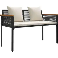 vidaXL Bank Outdoor 2 -Seater 117 x 54 x 74,5 cm Poly-Rattan