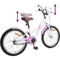 vidaXL Kinderfahrrad 18 Zoll für 5-7 Jahre alt Weiß