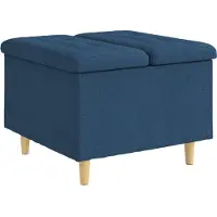 vidaXL Aufbewahrungsottomane mit Kissen Blau 60 x 60 x 45 cm Stoff