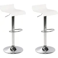 Beliani Barhocker 2er Set Weiß Metall Höhenverstellbar mit Fußring Niedriger Lehne Modern Bar Esszimmer Küche Kücheninsel Küchentresen