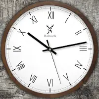 Holzwerk Germany Holzwerk EISENBERG moderne 30 cm Wanduhr aus Holz, römische Ziffern, braun, weiß