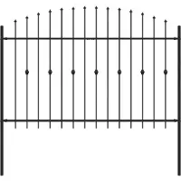 vidaXL Spießzaun ASTEN 200 x 166 cm Pulverbeschichteter Stahl Schwarz
