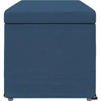 vidaXL Hocker Blau 101 x 41 x 40 cm Stoff und Pressholz