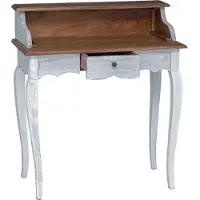vidaXL Schreibtisch Braun und Weiß 80 x 40 x 92 cm Massivholz Mahagoni