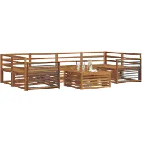 vidaXL Outdoor-Sofagarnitur 7 Stk. Natur Massivholz Akazie