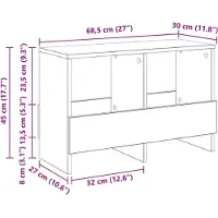 vidaXL Magazinregal Altholz 68,5 x 30 x 45 cm