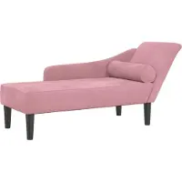 vidaXL Chaiselongue mit Kissen Rosa Samt
