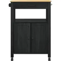 vidaXL Küchentrolley MONZA Schwarz 60 x 40 x 88,5 cm Massivholz Kiefer