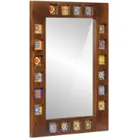 vidaXL Badezimmer Spiegel Walnuss 50 x 70 x 2,5 cm Massivholz Mango