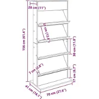 vidaXL Magazinregal Beton Grau 70 x 41 x 156 cm Holzwerkstoff