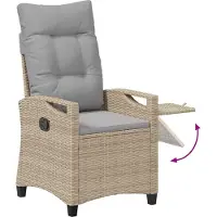 vidaXL Verstellbarer Gartenstuhl Beige und Hellgrau 56 x 60 x 112 cm
