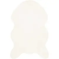 vidaXL Rutschfester Kunstfellteppich Olite Creme 50 x 80 cm Polyester