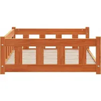 vidaXL Hundebett 100 x 70 x 28 cm Massives Kiefernholz Wachsbraun