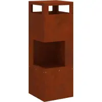 vidaXL Feuerstelle Braun 35 x 35 x 100 cm Wetterfeststahl