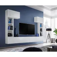 Xl Moebel Gmbh Wohnwand Wohnzimmer-Set Wandregale Lowboard TV Weiß Designer Möbel