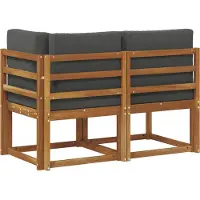 vidaXL Outdoor Mittel- und Ecksofa 2 Stück Natur und Anthrazit