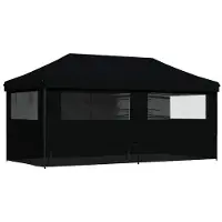 vidaXL Party-Zelt Schwarz 292 x 580 x 315 cm Oxford-Stoff