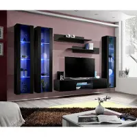Xl Moebel Gmbh Luxus Schwarz Wohnwand Hänge Vitrine Designer Wohnzimmer Holz Möbel Einrichtung