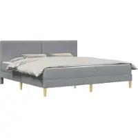 vidaXL Bettrahmen Hellgrau 200 x 200 cm Polyester