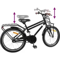 vidaXL Kinderfahrrad 18 Zoll für 5-7 Jahre alt Schwarz