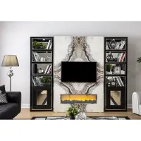 Xl Moebel Gmbh Luxus Wohnwand Wohnzimmer tv Schrank Wände Marmor Imitat Schwarz 270cm