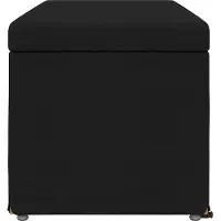 vidaXL Hocker Schwarz 101 x 41 x 40 cm Stoff und Pressholz