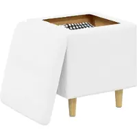 vidaXL Ottoman mit Stauraum Weiß 40 x 40 x 45 cm Kunstleder