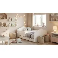 Happy Babies Kinderbett Mobi - Mit Matratze & Schublade und Rausfallschutz, 80x160, Mädchen Kinderbetten & Jugendbett Jungen Kids Bed (M00)