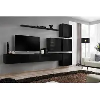 AEA Wohnzimmer Set Wandregal Sideboard Wohnwände Wandschrank Komplett 7tlg. Neu
