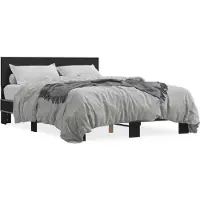 vidaXL Bettgestell Schwarz 120x200 cm Holzwerkstoff und Metall