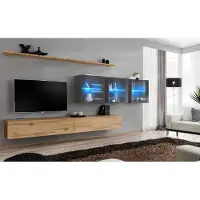 AEA Komplett 7tlg Wohnwand 340cm TV-Ständer Sideboard Wandschrank Luxus Einrichtung