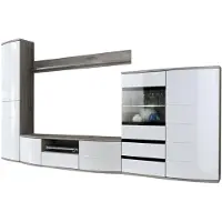 Xl Moebel Gmbh Wohnwand Set 4tlg. Wohnzimmer TV-Ständer Vitrine Regal Luxus Moderne