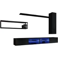 Xl Moebel Gmbh Wohnwand Schwarz Wohnzimmermöbel Wandschrank Wand Regale Luxus Set Neu