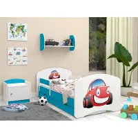 Happy Babies Kinderbett - Mit Matratze & Schublade und Rausfallschutz, 70x140, Mädchen Kinderbetten & Jugendbett Jungen Kids Bed