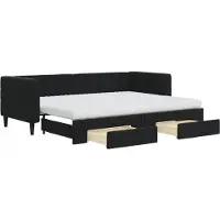 vidaXL Tagesbett Ausziehbar mit Schubladen Schwarz 80x200 cm Samt