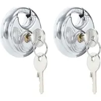 vidaXL Diskusschlösser mit Schlüsseln 2 pcs Silber Edelstahl