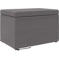 vidaXL Hocker Grau 61 x 41 x 40 cm Kunstleder und Engineering Holz