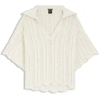 BOSS für Damen. 50559808 Fordeaux-beige Bluse (XS), Lässig, Modal, Kurzarm