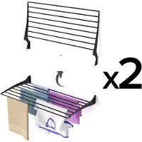 Foxydry 2x Wäscheständer für die Wand, modern, kompakt und langlebig – Fold 100 cm Schwarz