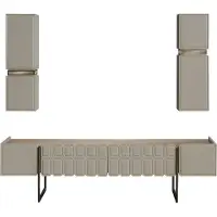 Xl Moebel Gmbh Moderne Wohnzimmer Holz Möbel Designer TV-Schrank x2 Wandregale 3tlg Set