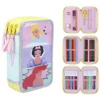 Disney Federmäppchen mit Zubehör Princesses 43 Stücke Rosa (12,5 x 6,5 x 19,5 cm)