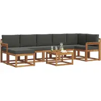 vidaXL Outdoor-Sofagarnitur 8 Stk. Natur und Anthrazit