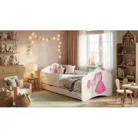 Happy Babies Kinderbett - Mit Matratze & Schublade und Rausfallschutz, 80x160, Mädchen Kinderbetten & Jugendbett Jungen Kids Bed