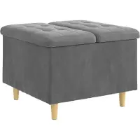vidaXL Ottoman mit Stauraum Dunkelgrau 60 x 60 x 45 cm Samt
