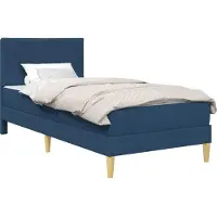 vidaXL Bettrahmen Blau 90 x 190 cm Polyester