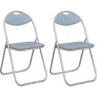 vidaXL Klappstuhl 2 stk. Kunstleder Grau 48 x 43,5 x 81 cm