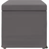 vidaXL Hocker Grau 61 x 41 x 40 cm Kunstleder und Engineering Holz