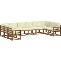 vidaXL Outdoor-Sofagarnitur 10 stk. Natur und Creme