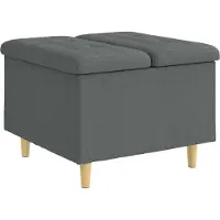 vidaXL Aufbewahrungsottomane Dunkelgrau 60 x 60 x 45 cm Stoff